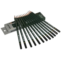 得力6842，9B高级绘图铅笔 工程图纸设计 素描、美术铅笔 12支/盒