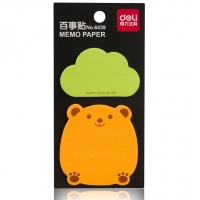 得力6439，荧光百事贴卡通动物告示贴便条纸N次贴便签贴随手贴138*70mm-20页