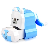 得力0722，北极熊学生削笔机/削笔器 手摇式卷笔刀卡通可爱