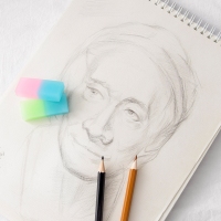 得力71082，果冻色橡皮（1/24/720） 半透明小学生儿童美术橡皮擦