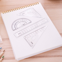 得力71967，学生套尺卡通可爱尺子四件套小学生儿童直尺尺子套装 