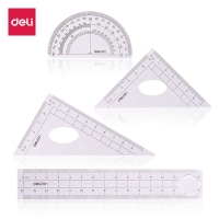 得力71967，学生套尺卡通可爱尺子四件套小学生儿童直尺尺子套装 