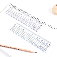 得力71980，18cm透明素材直尺学生文具用品工具尺子数学尺子量尺