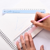 得力71984，20cm直尺儿童学生直尺绘图尺可爱卡通制图尺 