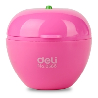 得力0566，卷笔刀（1/12/480）可爱苹果笔刨转笔刀削笔刀双孔削笔机儿童可爱苹果削笔刀 双孔笔刨削笔机 