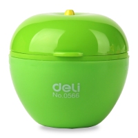 得力0566，卷笔刀（1/12/480）可爱苹果笔刨转笔刀削笔刀双孔削笔机儿童可爱苹果削笔刀 双孔笔刨削笔机 