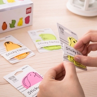 得力66314，百事贴 荧光系列动物状可爱便利贴告示贴留言贴便条纸