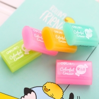 得力7554，小学生儿童美术橡皮擦 擦得干净橡皮果冻色像皮素描绘图 