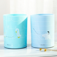 得力9127，圆形儿童笔筒 可爱卡通小学生文具收纳笔桶 韩国创意笔筒 