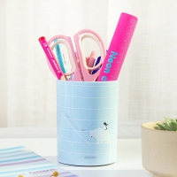 得力9127，圆形儿童笔筒 可爱卡通小学生文具收纳笔桶 韩国创意笔筒 