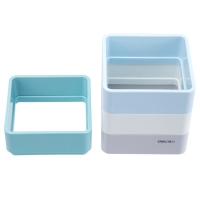 得力9125，乐素极简笔筒ABS树脂防脏坚固耐用学生文具收纳笔筒 