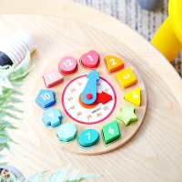 得力74306，时钟形状认知板实心木质幼儿益智智力开发早教玩具儿童 