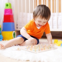 得力74309，字母认知板儿童智力12个月-3岁木质益智宝宝启蒙教育