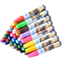 得力72101，18色彩色油画棒(1/18/108)幼儿园蜡笔儿童彩色汪汪队笔套装油彩笔绘画彩绘棒可水洗盒装小学生铅笔型涂鸦彩虹画笔