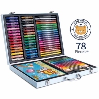 得力75401，78色学生绘画套装儿童绘画涂鸦水彩笔彩铅文具礼盒套装