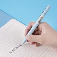 得力A06，0.5mm乐素按动中性笔（12/144/1728）黑色水笔子弹头笔签字笔书写顺畅 
