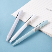 得力A06，0.5mm乐素按动中性笔（12/144/1728）黑色水笔子弹头笔签字笔书写顺畅 