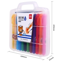 得力72105，24色水溶性旋转油画棒旋彩棒（1/12/36）儿童彩色蜡笔套装幼儿园安全无毒可水洗宝宝画笔幼儿涂鸦小学生绘画笔涂色彩笔