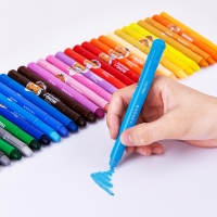 得力72105，24色水溶性旋转油画棒旋彩棒（1/12/36）儿童彩色蜡笔套装幼儿园安全无毒可水洗宝宝画笔幼儿涂鸦小学生绘画笔涂色彩笔