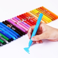 得力72107，48色水溶性旋转油画棒旋彩棒（1/4/16）儿童彩色蜡笔套装幼儿园安全无毒可水洗宝宝画笔幼儿涂鸦小学生绘画笔涂色彩笔