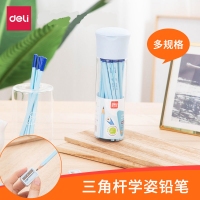 得力58162，HB正姿铅笔 30支/筒（1/12/96）三角杆矫正握姿铅笔 书写绘画铅笔不易断芯学生用品 30支/桶