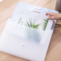 得力72513，13格A4学生风琴包（1/12/48）PP材质简约锁扣镂空相框创意软胶 