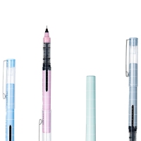 得力S658，0.5mm直液式走珠笔(12/144/1728)学生中性笔全针管黑色碳素笔 