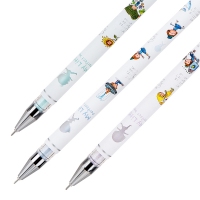 得力A439，0.38mm几米系列中性笔（12/144/1728）黑色签字笔学生用碳素考试水笔