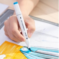 得力70800-60，60色方杆双头酒精油性专业马克笔套装（1/8）学生手绘漫画设计绘画彩笔画笔记号笔