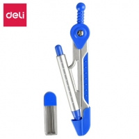 得力8639，学生圆规（1/12/192）带自动铅笔圆规