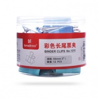 （特价）天文1311,1号彩色长尾票夹（1/48）51mm筒装长尾夹 51mm燕尾夹，票据夹