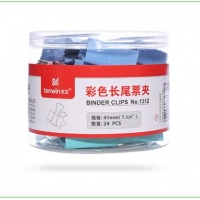 （特价）天文1312,2号彩色长尾票夹（1/36），41mm筒装长尾夹，41mm燕尾夹，票据夹