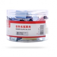 （特价）天文1313,3号彩色长尾票夹（1/48）32mm筒装长尾夹，32mm燕尾夹，票据夹
