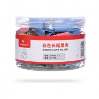 （特价）天文1314,4号彩色长尾票夹（1/48）25mm筒装长尾夹，25mm燕尾夹，票据夹