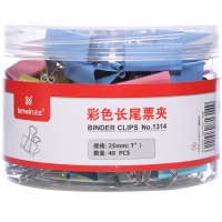 （特价）天文1314,4号彩色长尾票夹（1/48）25mm筒装长尾夹，25mm燕尾夹，票据夹