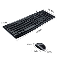 罗技Logitech  MK200有线键鼠套装 罗技键鼠套装 USB电脑多媒体键盘鼠标套装 黑色