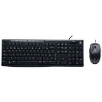 罗技Logitech  MK200有线键鼠套装 罗技键鼠套装 USB电脑多媒体键盘鼠标套装 黑色