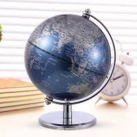 得力2160,Ф13cm金属底座世界地球仪（1/24） 商务礼品居家摆设