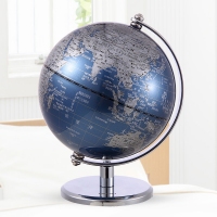 得力2160,Ф13cm金属底座世界地球仪（1/24） 商务礼品居家摆设