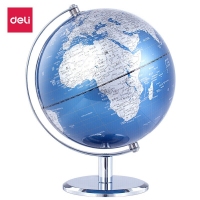 得力2161，Ф20cm金属底座世界地球仪（ 商务礼品居家摆设 带放大镜 2161地球仪