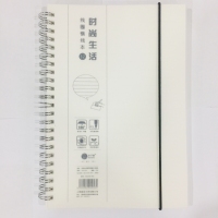 本子铺432150，32K150时尚生活绑带线圈本（1/120）透明绑带线圈本 笔记本文具螺旋本学生用手帐本