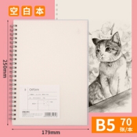 得力LB570，B5 70页零系列螺旋本软抄本 点阵款记事本笔记本子 方格本